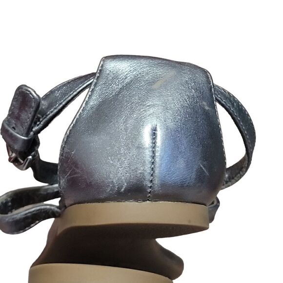 Coach Metallic Silver T-Strap Sandals - Picture 8 of 8